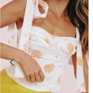 VRG GRL floral tie top